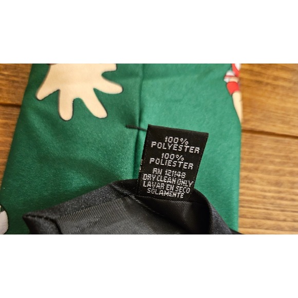 Tie Tales Christmas Football Novelty Tie Men's Green Holiday Sports Neck Tie 199 - Picture 5 of 9